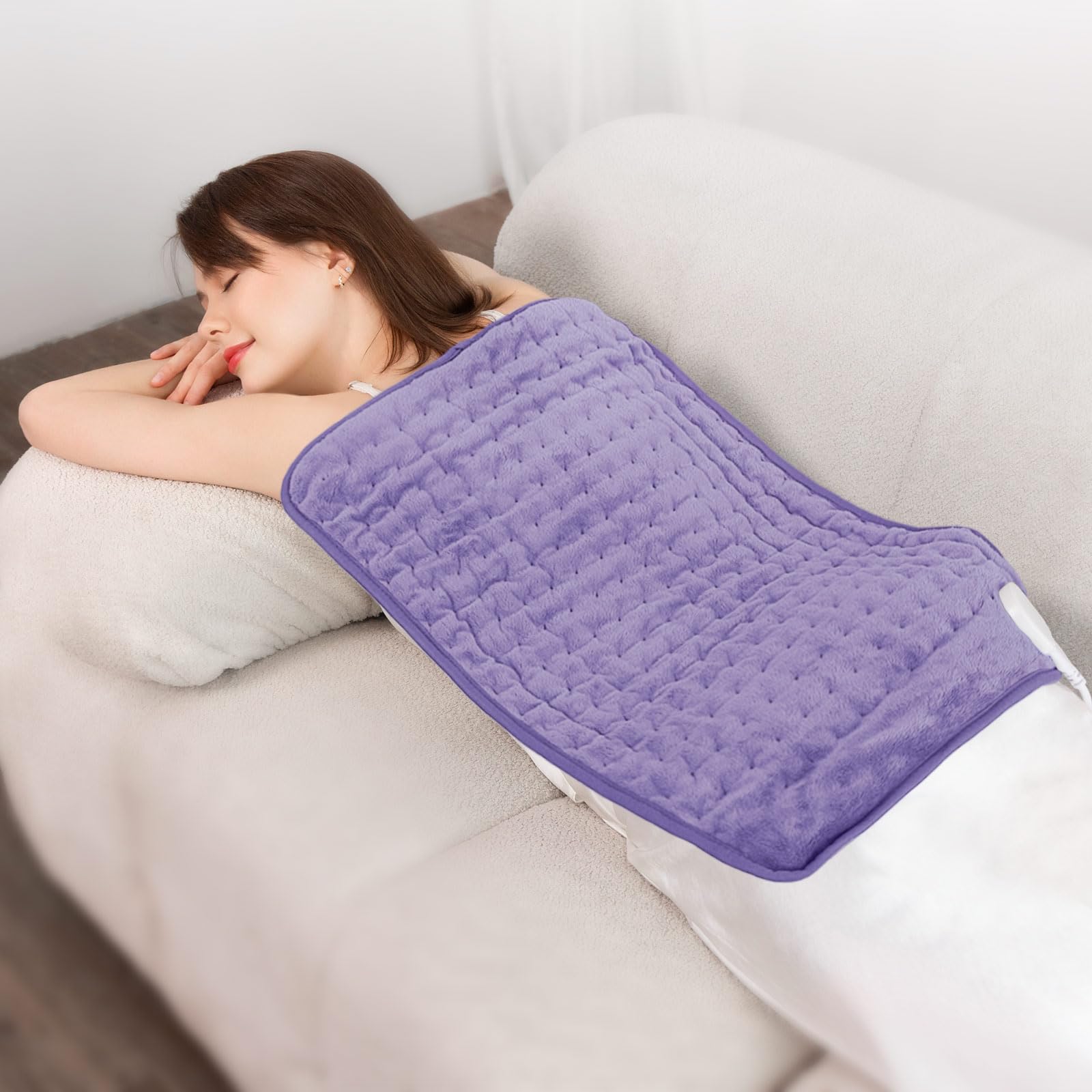 Heating Pad for Back & Period Cramps, Portable Heating Pad for Neck and Shoulders and Back with Auto Shut Off Large, Machine Washable, Christmas Gifts for Women, Men